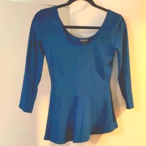 Express peplum 3/4 sleeve shirt
